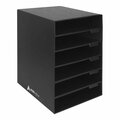 Adiroffice 6-Compartment Black Foldable Classroom Literature Organizer ADI501-06-BLK, 2PK 105AO50106B2